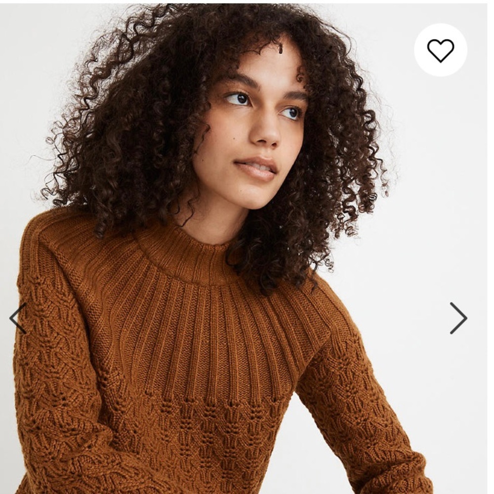 Madewell Pointelle Stitch-Mix Mockneck Sweater